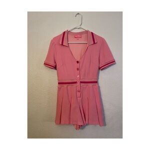 Dollskill Sugar Thrillz Pink Button-Up Romper